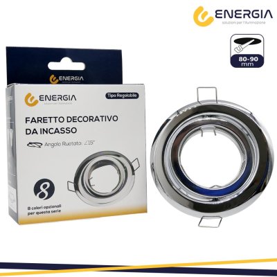 FARETTO INCASSO GU10 CROMO ORIENTABILE FORO DA 80-90MM