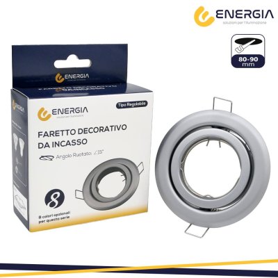 FARETTO INCASSO GU10 CROMO OPACO ORIENTABILE FORO DA 80-90MM
