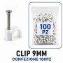 CLIP PER CAVI 9MM BIANCA 100PZ