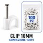 CLIP PER CAVI 10MM BIANCA 100PZ