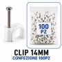 CLIP PER CAVI 14MM BIANCA 100PZ