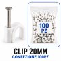CLIP PER CAVI 20MM BIANCA 50PZ