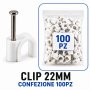 CLIP PER CAVI 22MM BIANCA 50PZ