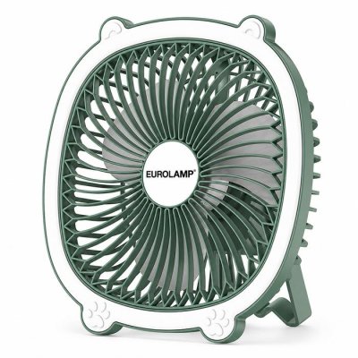 VENTILATORE DA TAVOLO RICARICABILE D.17 CON LED VERDE
