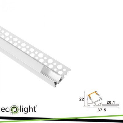 PROFILO ANGOLARE A MONTAGGIO SUPERFICIALE 1ANTA ANOD+OPAL