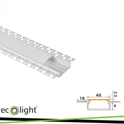 PROFILO ANODIZZATO SUPER LARGO A INCASSO 2MT + OPAL