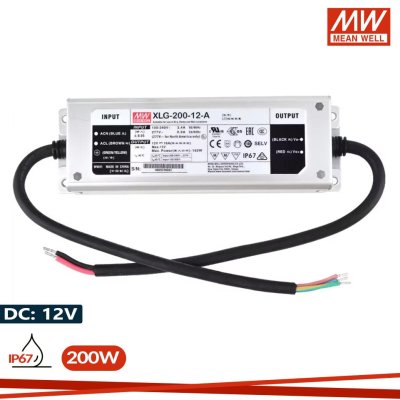 ALIMENTATORE MEANWELL 200W 12V IP67 SERIE XLG