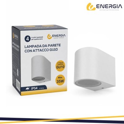 PORTAFARETTO DA MURO GU10 ALLUMINIO IP54 QUADRATO BIANCO