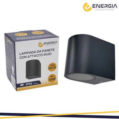 PORTAFARETTO DA MURO GU10 ALLUMINIO IP54 QUADRATO GRIGIO