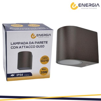 PORTAFARETTO DA MURO GU10 ALLUMINIO IP54 QUADRATO CORTEN