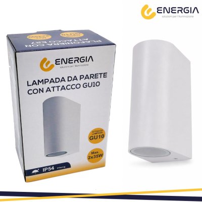 PORTAFARETTO DA MURO 2XGU10 ALLUMINIO IP54 RETTANG. BIANCO PORTAFARETTO DA MURO 2XGU10 ALLUMINIO IP54 RETTANG. BIANCO