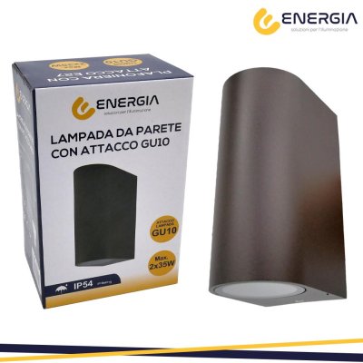 PORTAFARETTO DA MURO 2XGU10 ALLUMINIO IP54 RETTANG. CORTEN PORTAFARETTO DA MURO 2XGU10 ALLUMINIO IP54 RETTANG. CORTEN