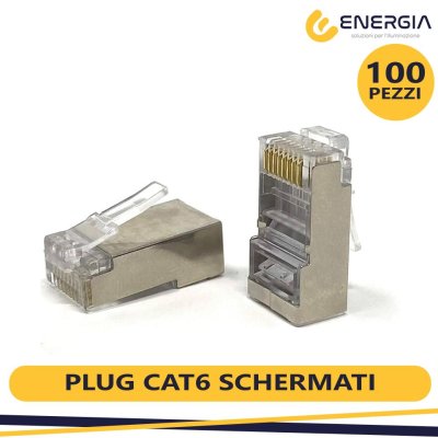 PLUG CAT6 SCHERMATI (PASSING PLUG ) ,100PCS/POLYBAG+LABEL