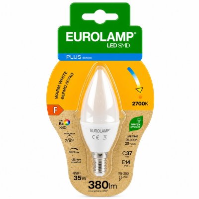 LAMPADA LED C37 4W 380LM E14 2700K 175-250V BLISTER