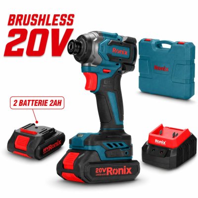 AVVITATORE A BATTERIA BRUSHLESS 20V 230N.M. 2BATT.2AH INCL.